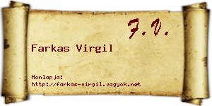 Farkas Virgil névjegykártya